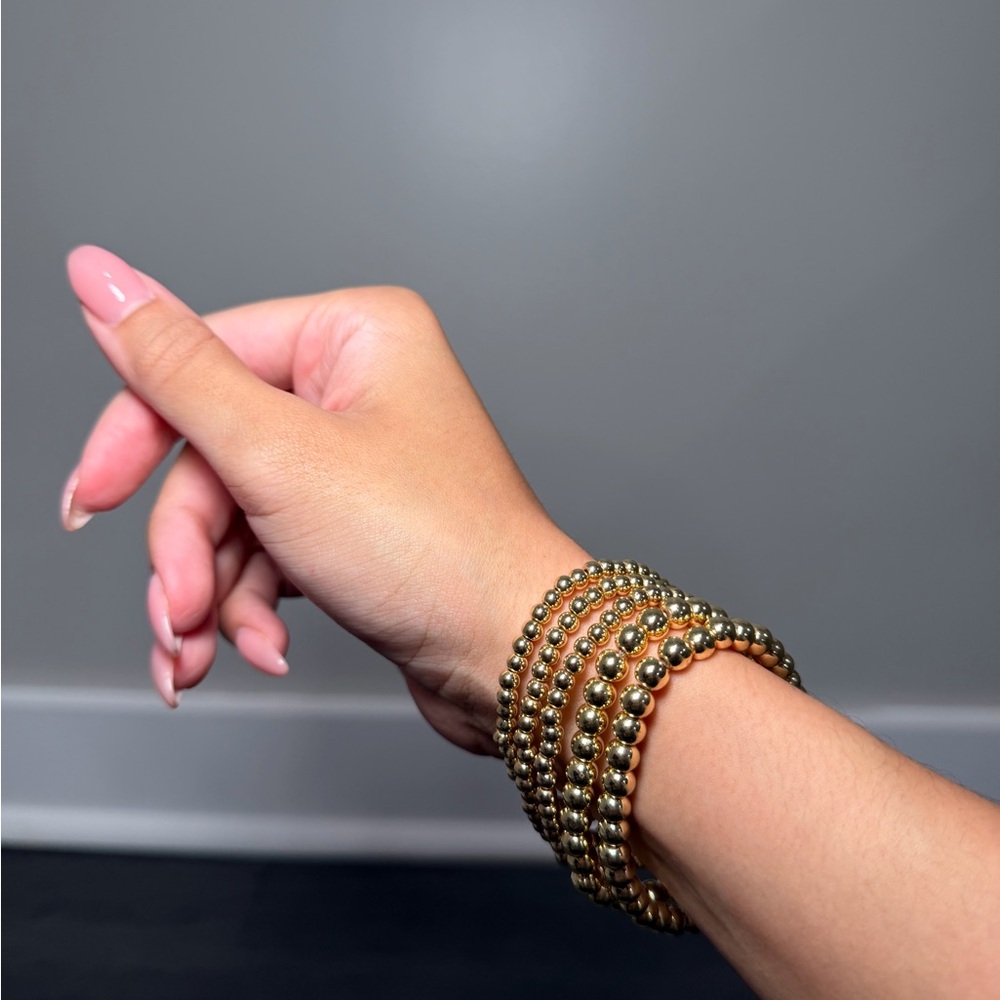 Elegant Gold Beaded Bracelet Set